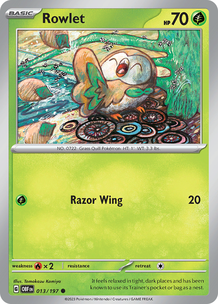 Rowlet (013/197) [Scarlet & Violet: Obsidian Flames] Reverse Holofoil
