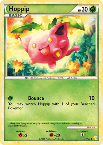 Hoppip (67/123) [HeartGold & SoulSilver: Base Set] Reverse Holofoil