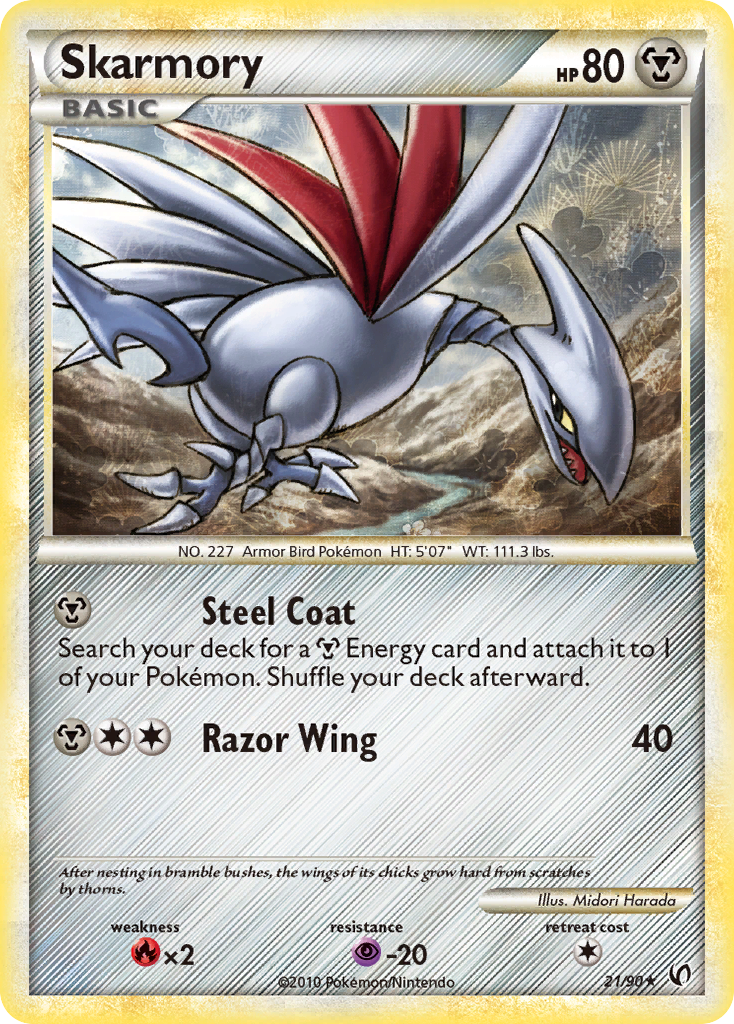 Skarmory (21/90) [HeartGold & SoulSilver: Undaunted] Reverse Holofoil