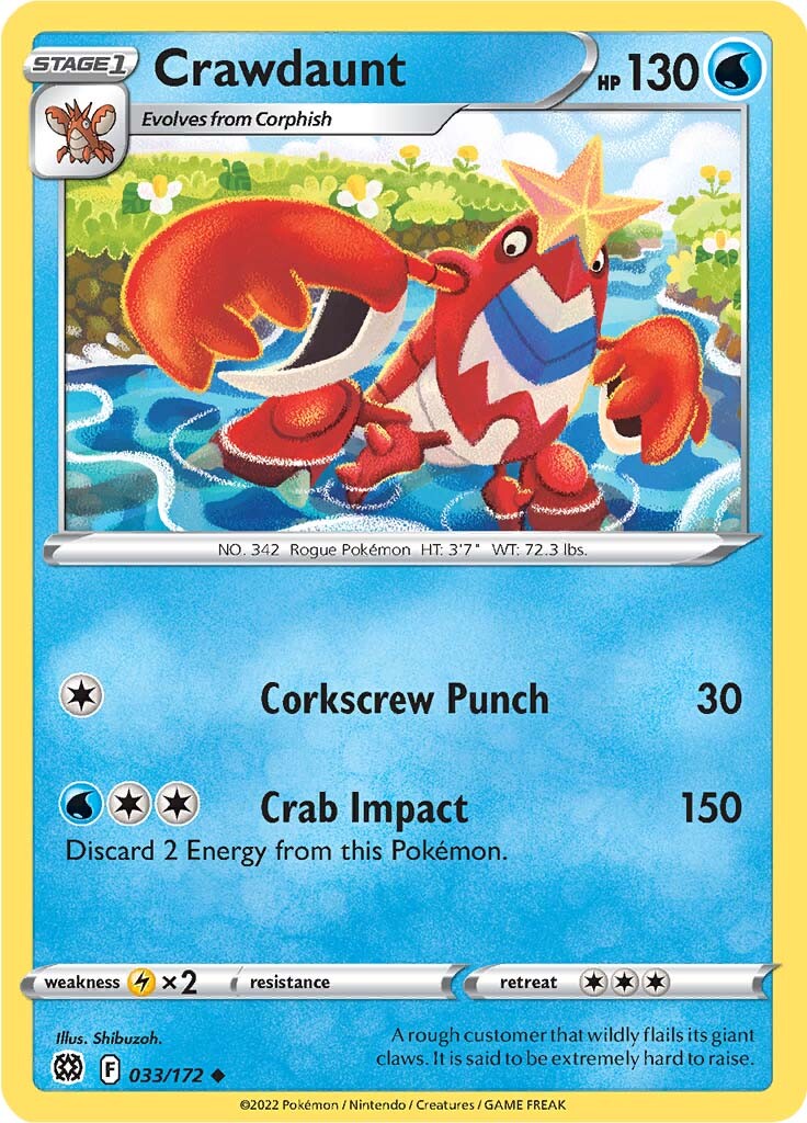 Crawdaunt (033/172) [Sword & Shield: Brilliant Stars] Reverse Holofoil