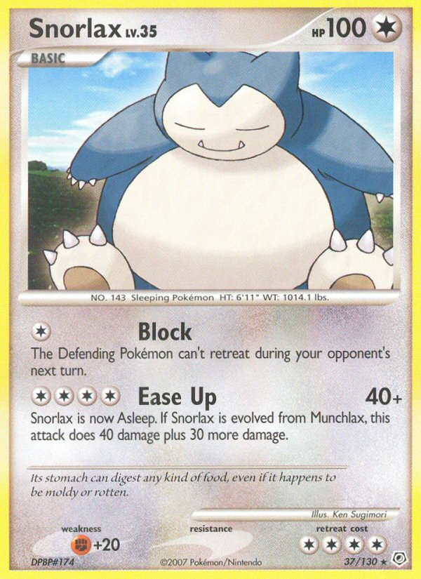 Snorlax (37/130) [Diamond & Pearl: Base Set] Reverse Holofoil
