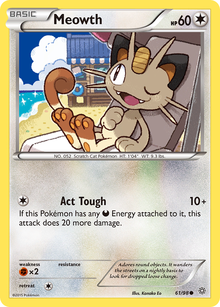 Meowth (61/98) [XY: Ancient Origins] Reverse Holofoil