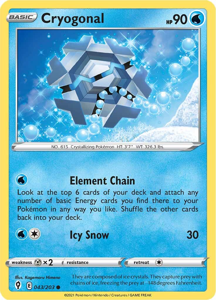 Cryogonal (043/203) [Sword & Shield: Evolving Skies] Reverse Holofoil