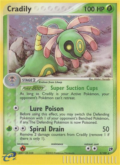 Cradily (3/100) [EX: Sandstorm] Reverse Holofoil