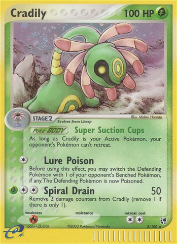 Cradily (3/100) [EX: Sandstorm] Reverse Holofoil