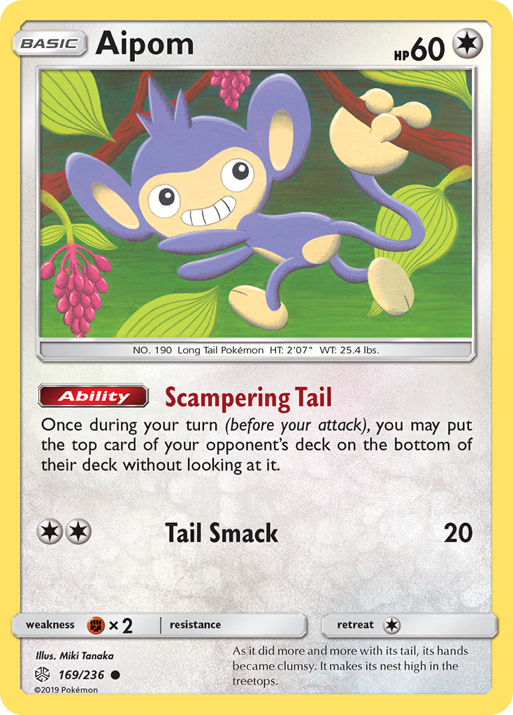Aipom (169/236) [Sun & Moon: Cosmic Eclipse] Reverse Holofoil