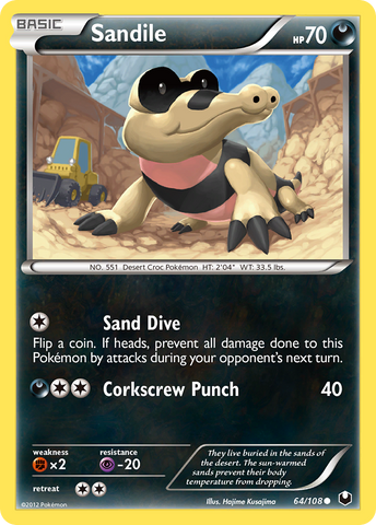 Sandile (64/108) [Black & White: Dark Explorers] Reverse Holofoil