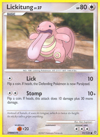 Lickitung (91/132) [Diamond & Pearl: Secret Wonders] Reverse Holofoil