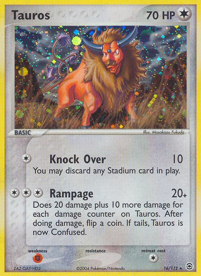 Tauros (16/112) [EX: FireRed & LeafGreen] Reverse Holofoil