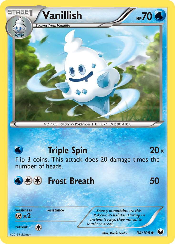 Vanillish (34/108) [Black & White: Dark Explorers] Reverse Holofoil