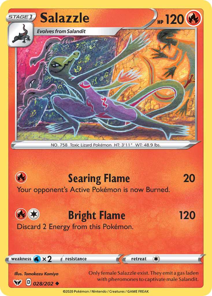 Salazzle (028/202) [Sword & Shield: Base Set] Reverse Holofoil