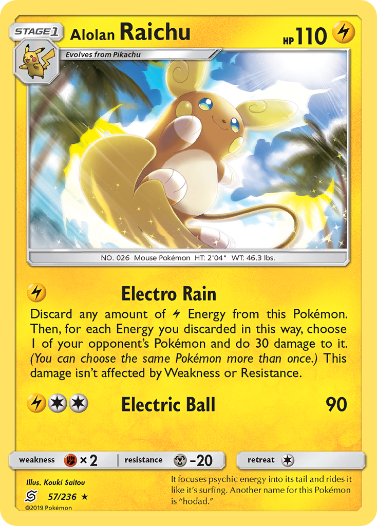 Alolan Raichu (57/236) [Sun & Moon: Unified Minds] Reverse Holofoil