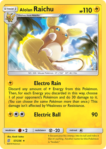 Alolan Raichu (57/236) [Sun & Moon: Unified Minds] Reverse Holofoil