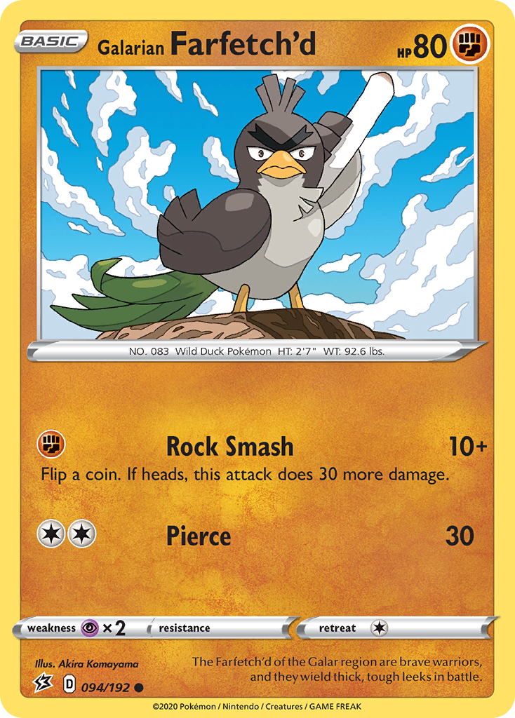 Galarian Farfetch'd (094/192) [Sword & Shield: Rebel Clash] Reverse Holofoil