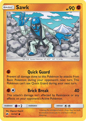 Sawk (72/147) [Sun & Moon: Burning Shadows] Reverse Holofoil