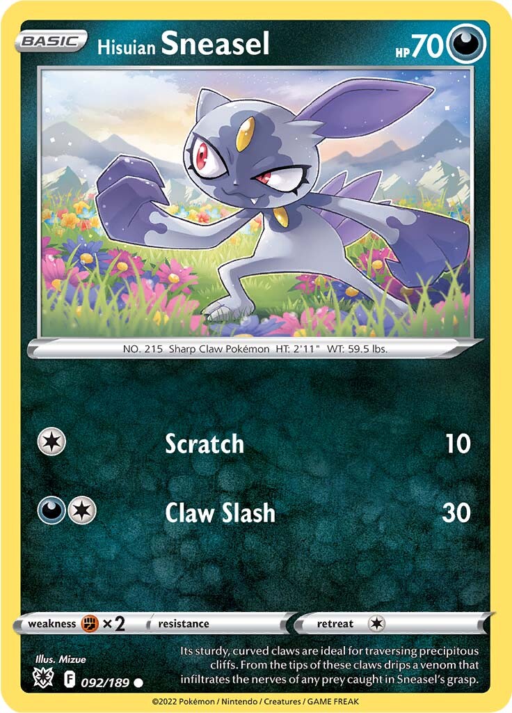 Hisuian Sneasel (092/189) [Sword & Shield: Astral Radiance] Reverse Holofoil