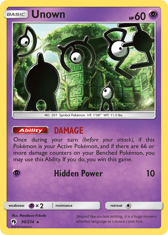 Unown (90/214) [Sun & Moon: Lost Thunder] Reverse Holofoil
