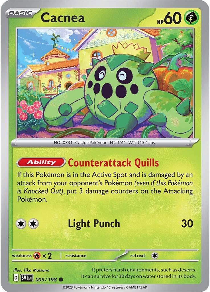 Cacnea (005/198) [Scarlet & Violet: Base Set] Reverse Holofoil