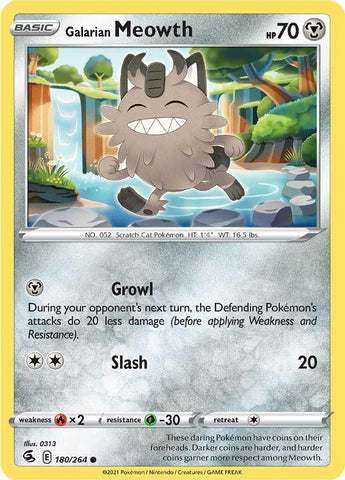 Galarian Meowth (180/264) [Sword & Shield: Fusion Strike] Reverse Holofoil
