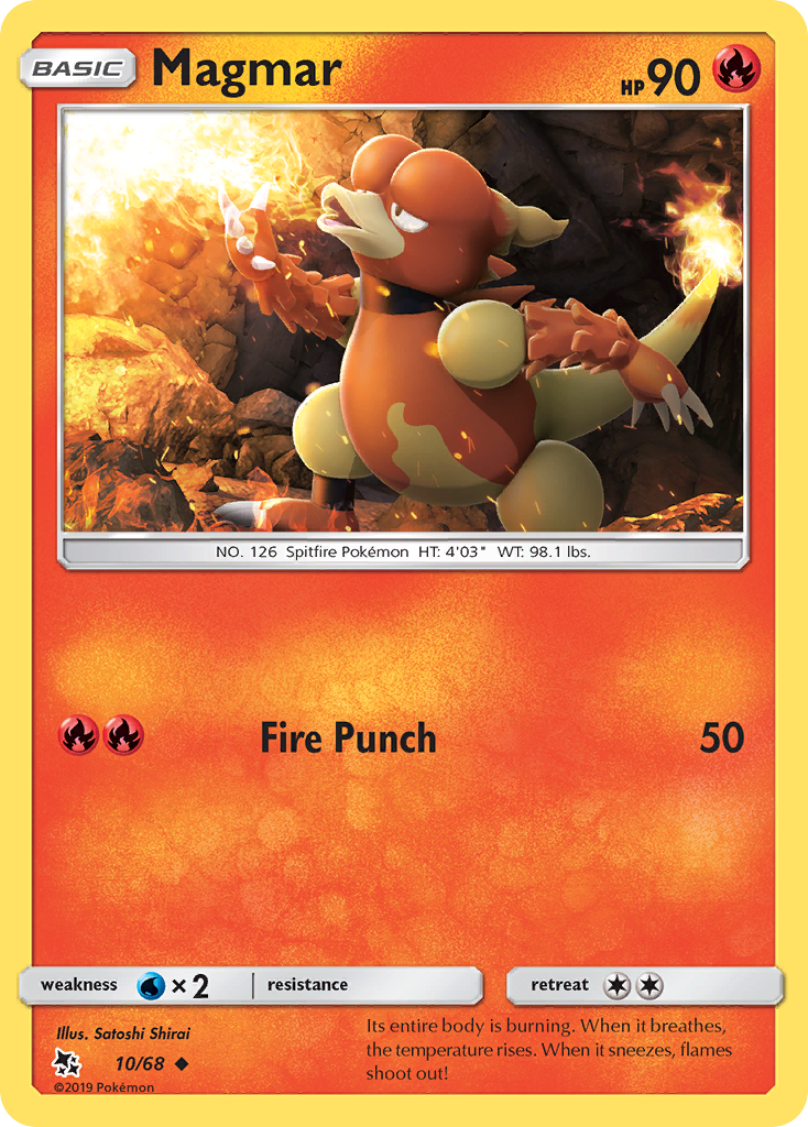 Magmar (10/68) [Sun & Moon: Hidden Fates] Reverse Holofoil