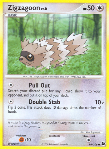 Zigzagoon (96/106) [Diamond & Pearl: Great Encounters] Reverse Holofoil