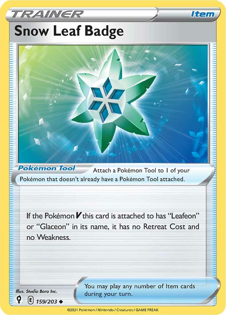 Snow Leaf Badge (159/203) [Sword & Shield: Evolving Skies] Reverse Holofoil