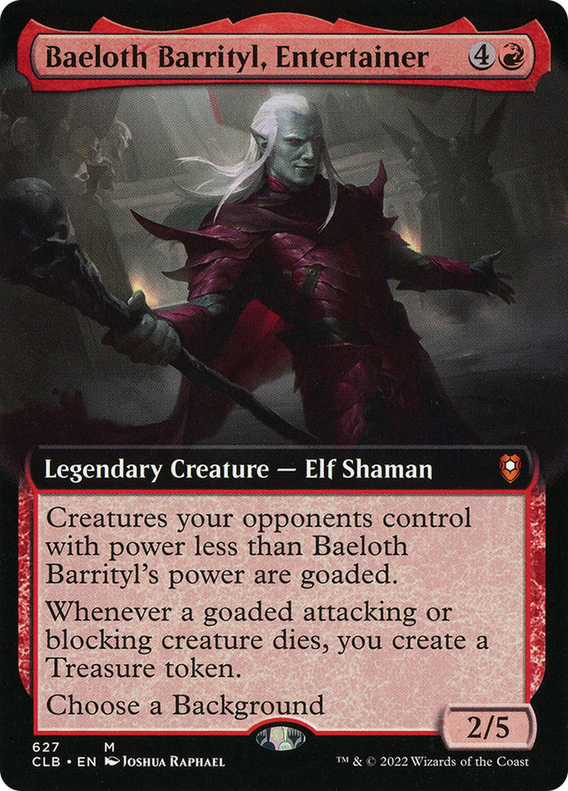 Baeloth Barrityl, Entertainer (Extended Art) [Commander Legends: Battle for Baldur's Gate] Foil
