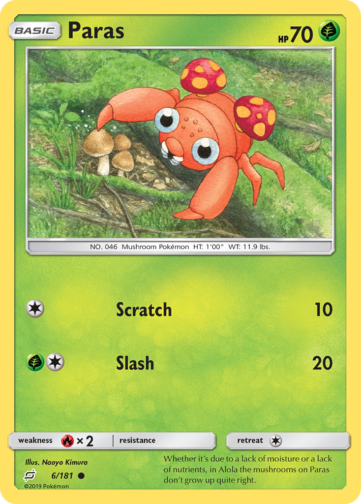 Paras (6/181) [Sun & Moon: Team Up] Reverse Holofoil