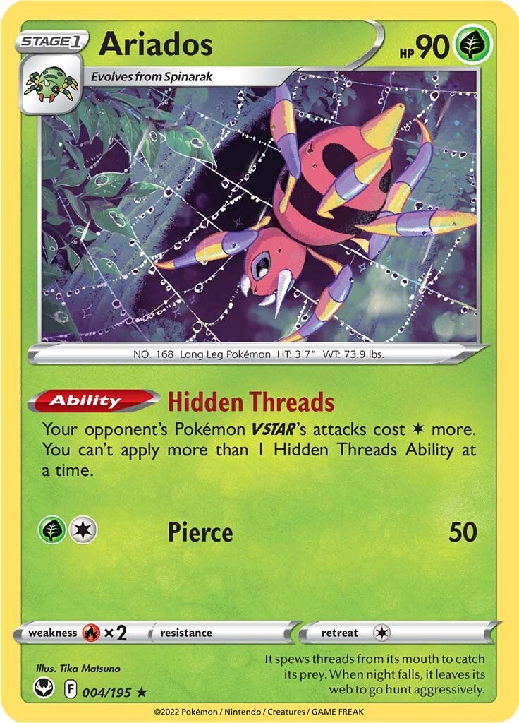Ariados (004/195) [Sword & Shield: Silver Tempest] Reverse Holofoil