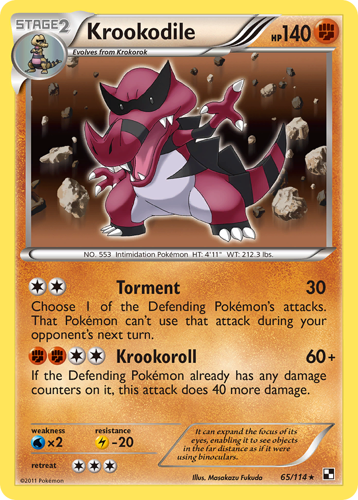 Krookodile (65/114) [Black & White: Base Set] Reverse Holofoil