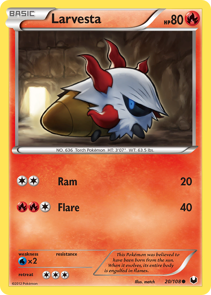 Larvesta (20/108) [Black & White: Dark Explorers] Reverse Holofoil