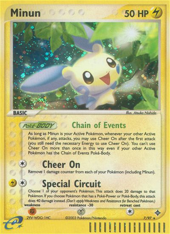 Minun (7/97) [EX: Dragon] Reverse Holofoil