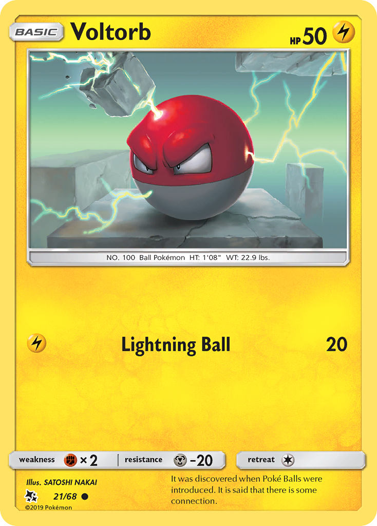 Voltorb (21/68) [Sun & Moon: Hidden Fates] Reverse Holofoil