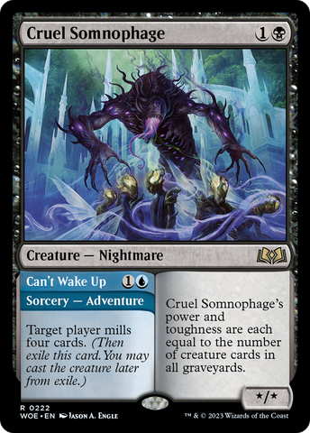 Cruel Somnophage // Can't Wake Up [Wilds of Eldraine] Foil