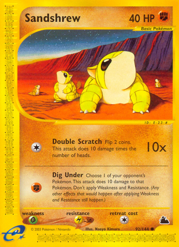 Sandshrew (92/144) [Skyridge] Reverse Holofoil