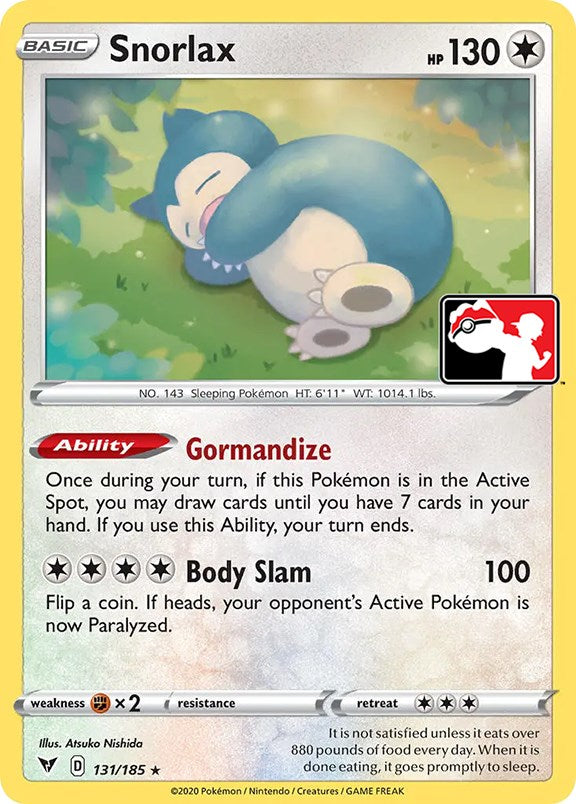 Snorlax (131/185) [Prize Pack Series One] Holofoil