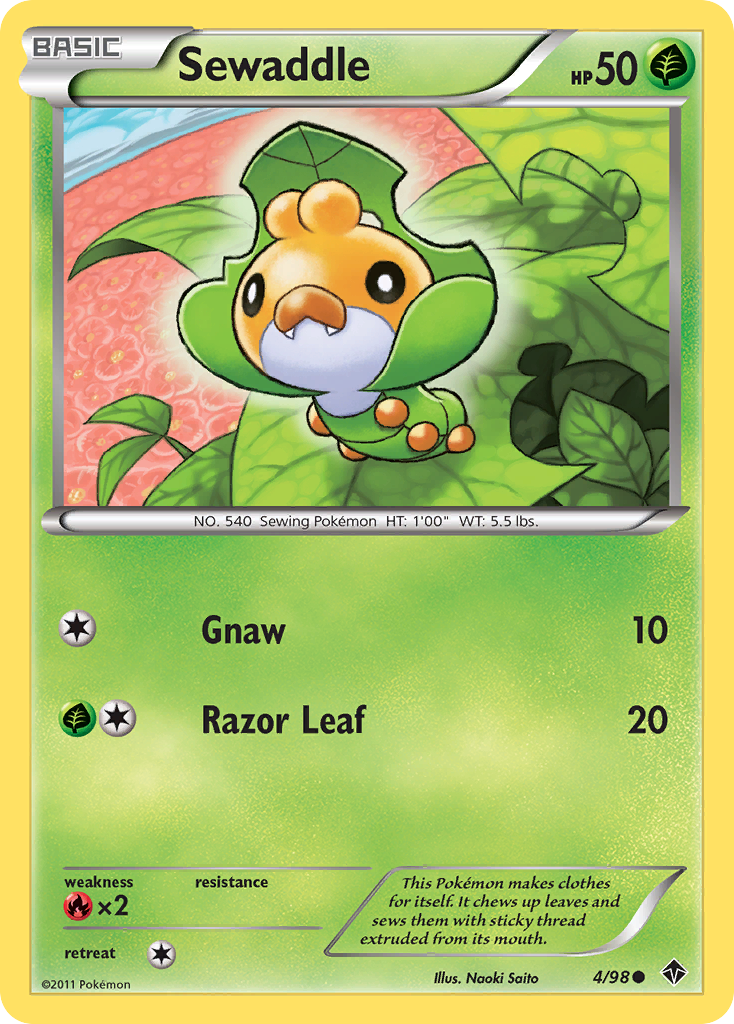 Sewaddle (4/98) [Black & White: Emerging Powers] Reverse Holofoil