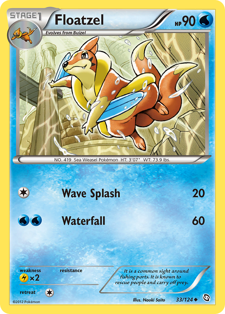 Floatzel (33/124) [Black & White: Dragons Exalted] Reverse Holofoil