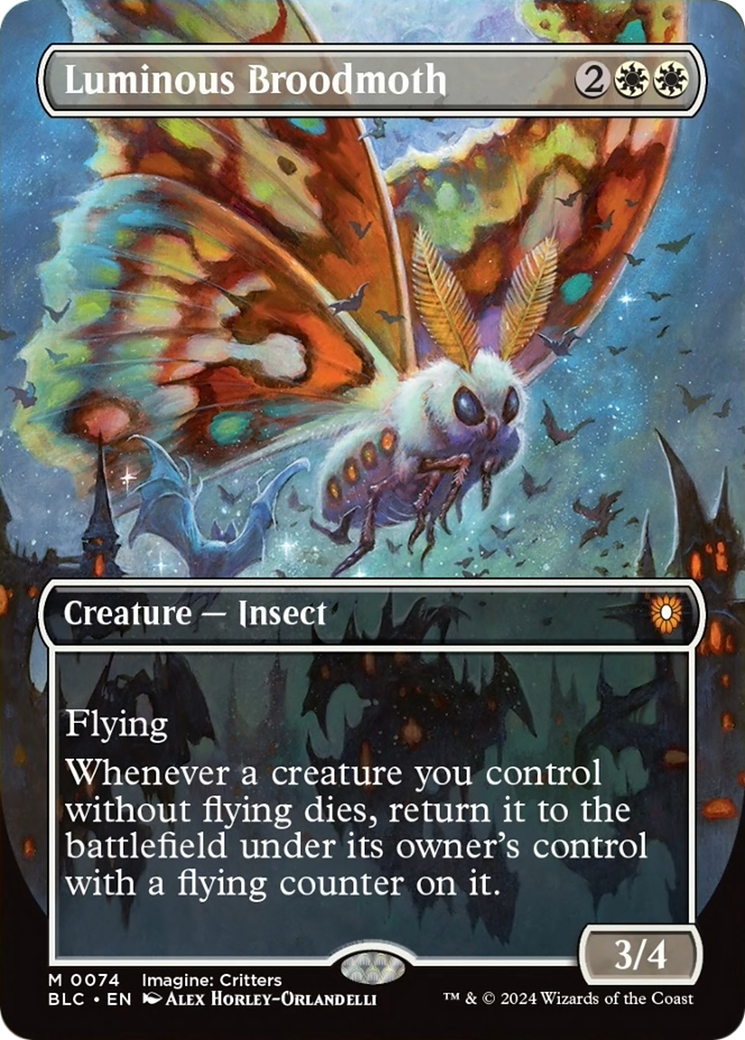 Luminous Broodmoth (Borderless) [Bloomburrow Commander] Foil