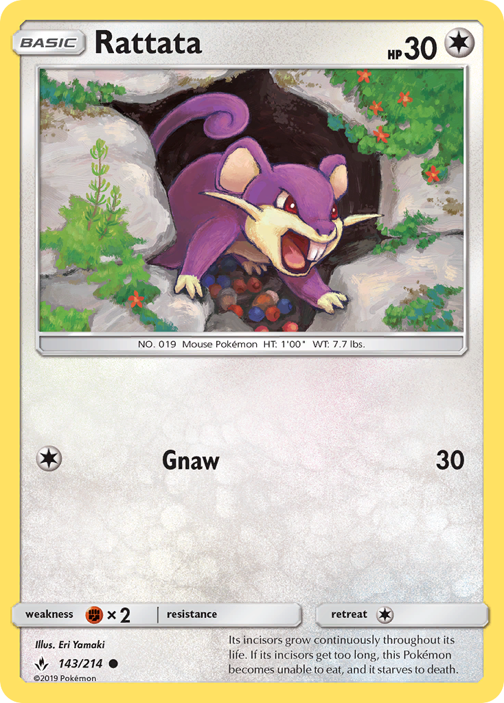 Rattata (143/214) [Sun & Moon: Unbroken Bonds] Reverse Holofoil