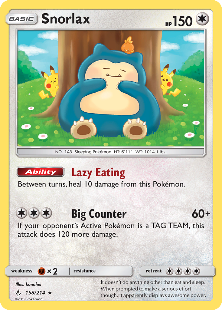 Snorlax (158/214) [Sun & Moon: Unbroken Bonds] Reverse Holofoil