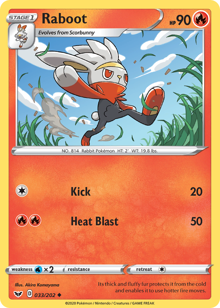 Raboot (033/202) [Sword & Shield: Base Set] Reverse Holofoil