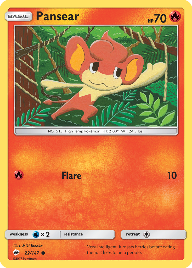 Pansear (22/147) [Sun & Moon: Burning Shadows] Reverse Holofoil