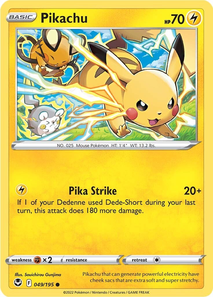 Pikachu (049/195) [Sword & Shield: Silver Tempest] Reverse Holofoil