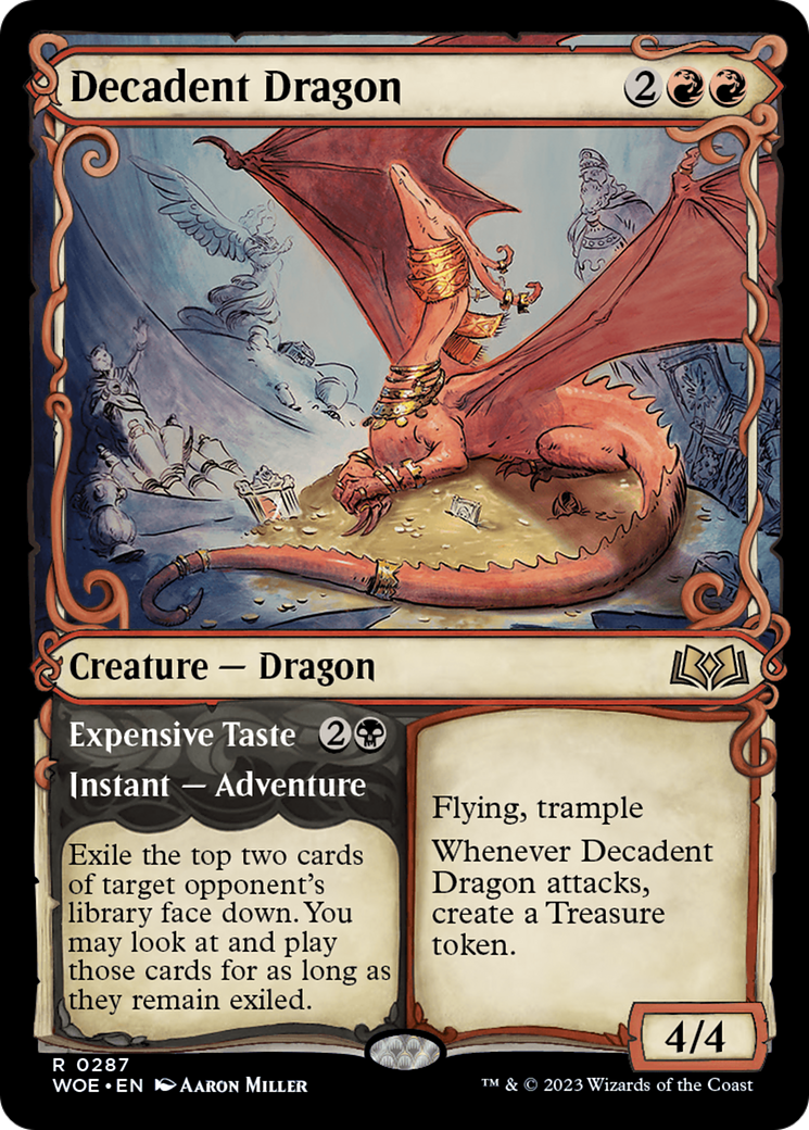 Decadent Dragon // Expensive Taste (Showcase) [Wilds of Eldraine] Foil
