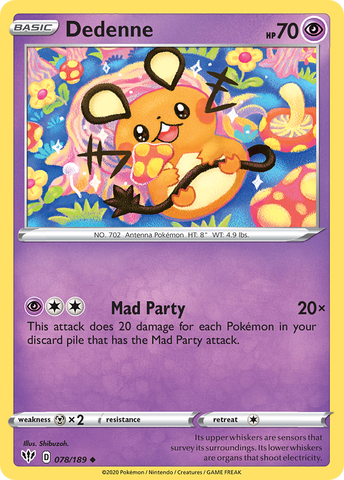 Dedenne (078/189) [Sword & Shield: Darkness Ablaze] Reverse Holofoil
