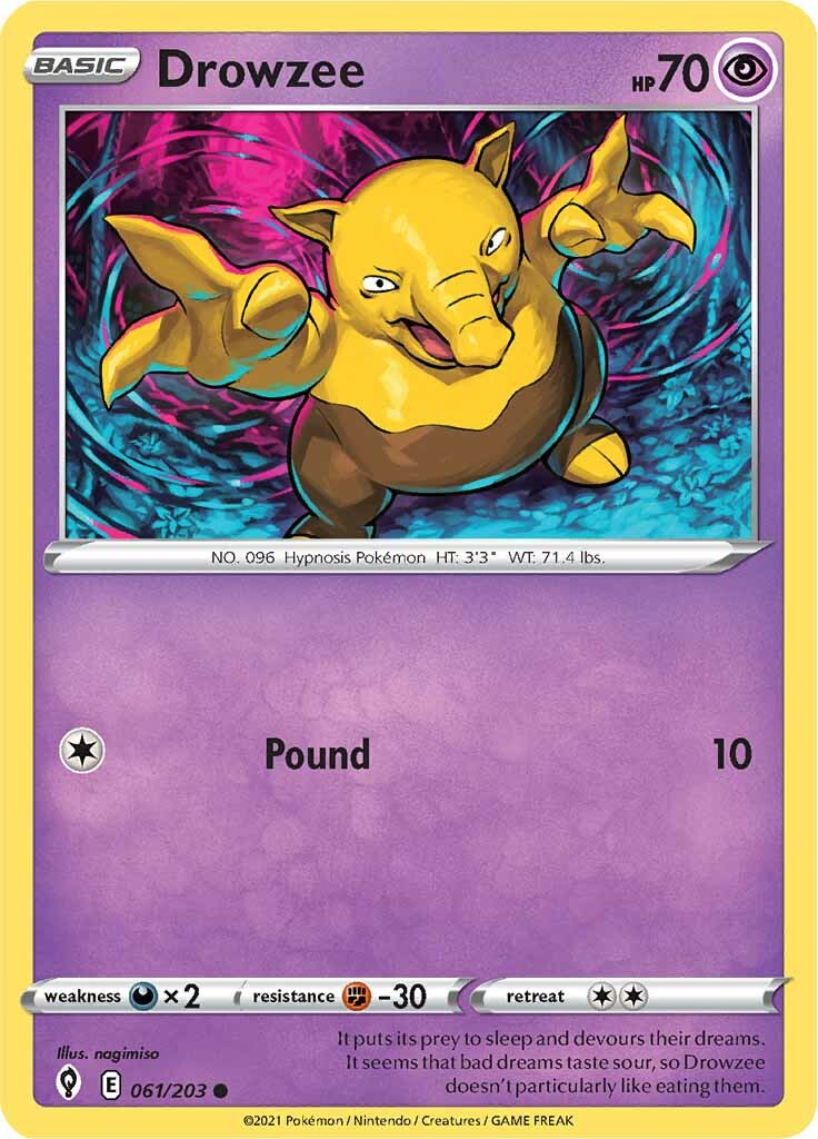 Drowzee (061/203) [Sword & Shield: Evolving Skies] Reverse Holofoil