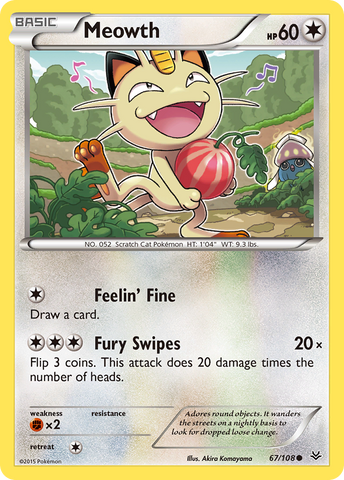 Meowth (67/108) [XY: Roaring Skies] Reverse Holofoil