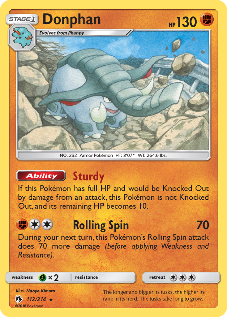 Donphan (112/214) [Sun & Moon: Lost Thunder] Reverse Holofoil