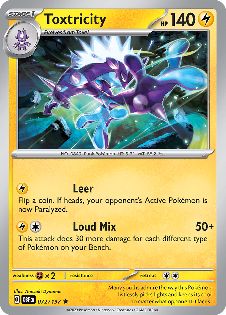 Toxtricity (072/197) [Scarlet & Violet: Obsidian Flames] Reverse Holofoil